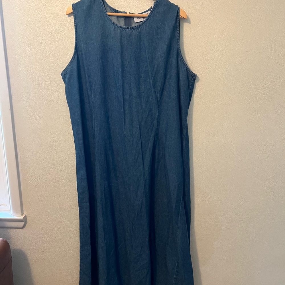 Vintage Two-Twenty Collection Denim Dress | Size XL  | Back Zip & Cutout | Maxi